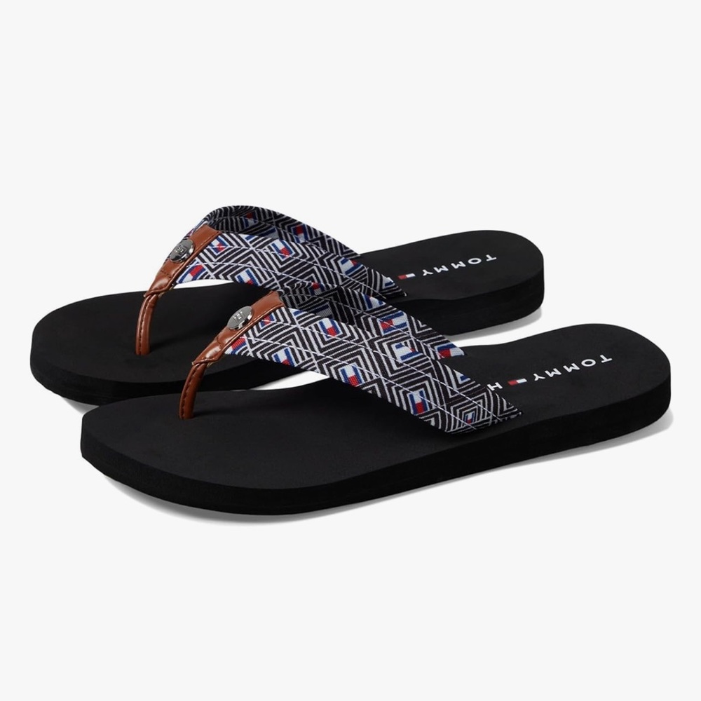 Tommy Hilfiger Geometric Black Flip Flops